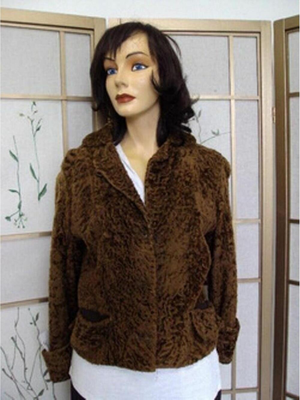 scrap item: LIGHT BROWN LAMB FUR JACKET WOMEN SIZE n/a